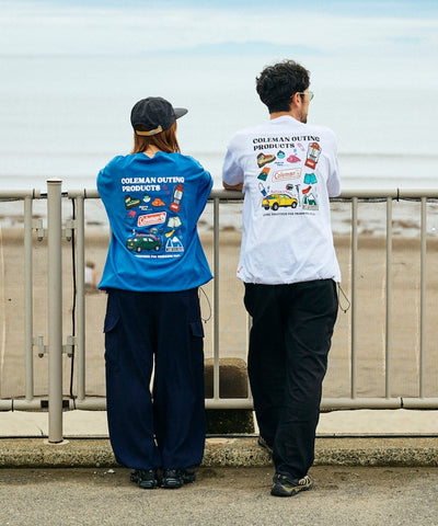Coleman × FREAK'S STORE / 露營插畫抽繩短袖T恤