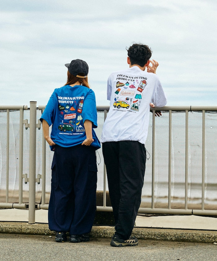 Coleman × FREAK'S STORE / 露營插畫抽繩短袖T恤