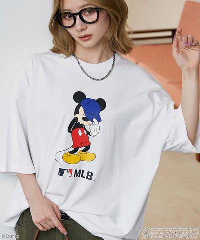 MLB × Mickey Mouse 限定聯名機能印花短袖 T 恤