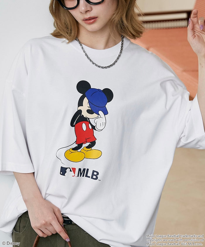 MLB × Mickey Mouse 限定聯名機能印花短袖 T 恤