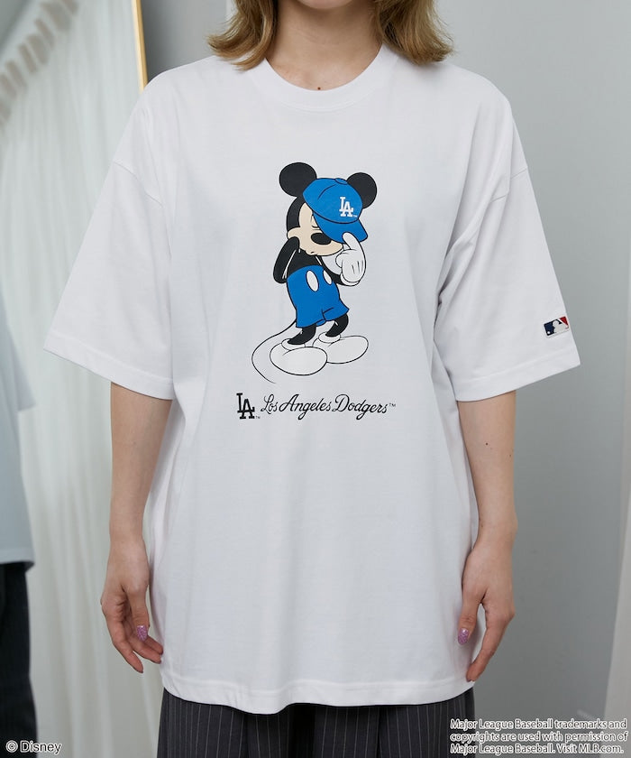 MLB × Mickey Mouse 限定聯名機能印花短袖 T 恤