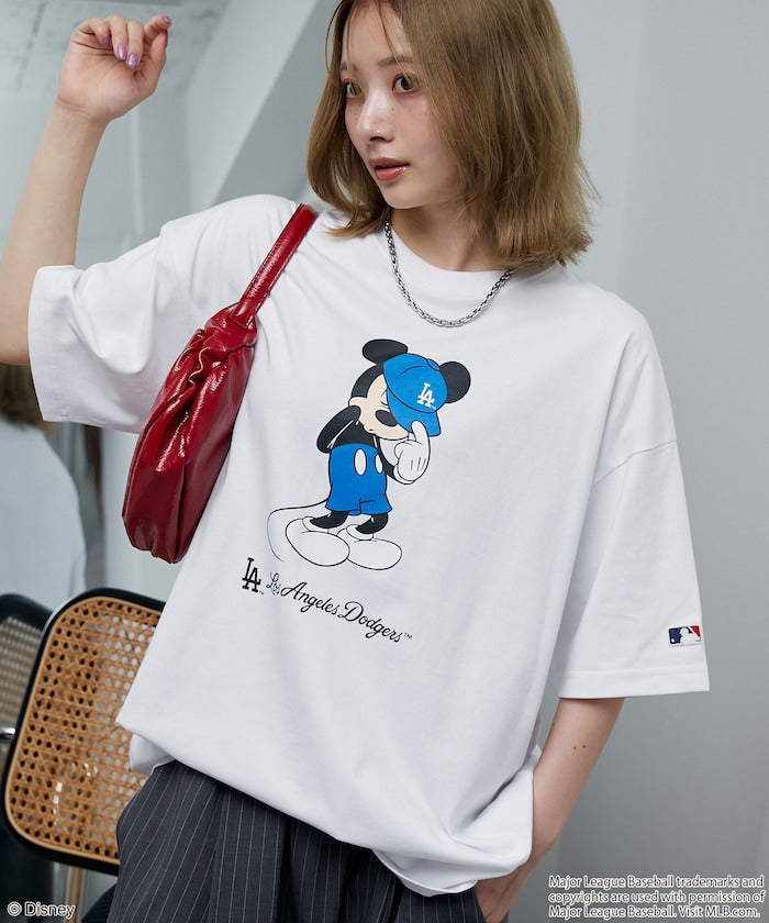 MLB × Mickey Mouse 限定聯名機能印花短袖 T 恤