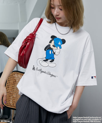 MLB × Mickey Mouse 限定聯名機能印花短袖 T 恤