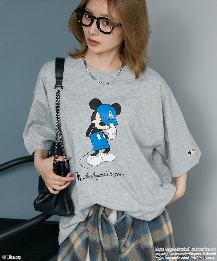 MLB × Mickey Mouse 限定聯名機能印花短袖 T 恤