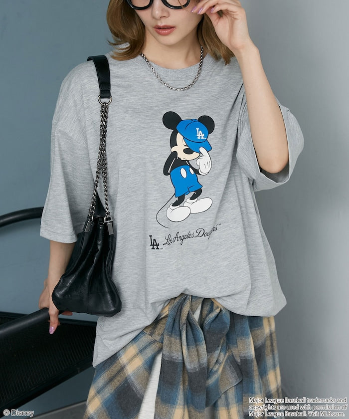 MLB × Mickey Mouse 限定聯名機能印花短袖 T 恤