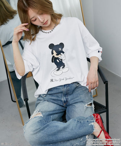 MLB × Mickey Mouse 限定聯名機能印花短袖 T 恤