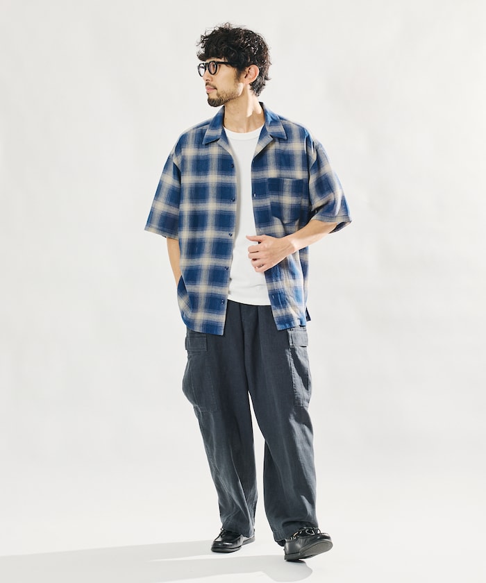 FREAK’S STORE / 漸層格紋 短袖襯衫