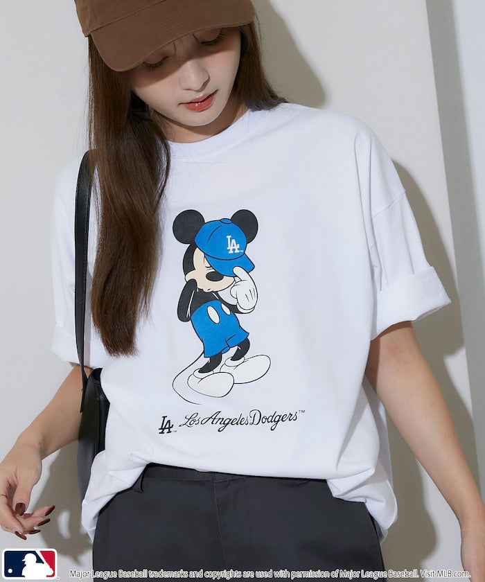 MLB × Mickey Mouse 限定聯名機能印花短袖 T 恤