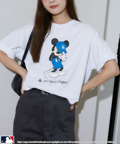 MLB × Mickey Mouse 限定聯名機能印花短袖 T 恤