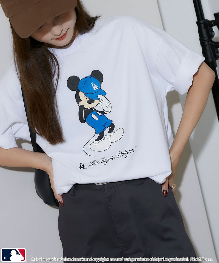 MLB × Mickey Mouse 限定聯名機能印花短袖 T 恤
