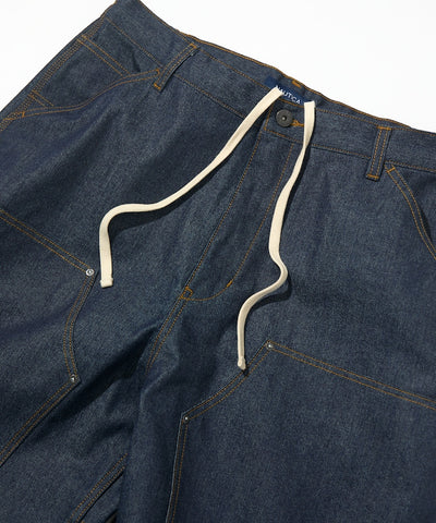 NAUTICA JP / 弧形剪裁 雙膝工裝牛仔短褲