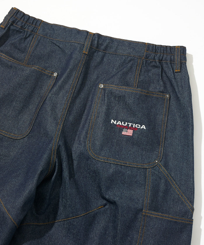 NAUTICA JP / 弧形剪裁 雙膝工裝牛仔短褲