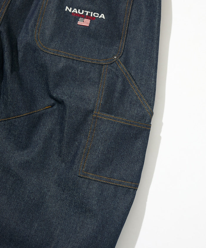 NAUTICA JP / 弧形剪裁 雙膝工裝牛仔短褲