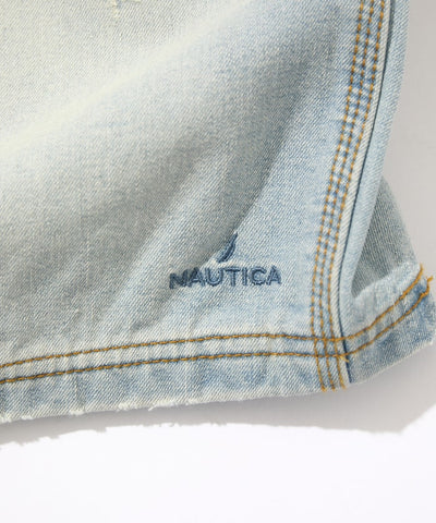 NAUTICA JP / 弧形剪裁 雙膝工裝牛仔短褲