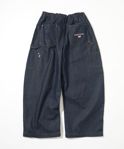 NAUTICA JP / 弧形剪裁 雙膝工裝牛仔長褲