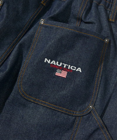 NAUTICA JP / 弧形剪裁 雙膝工裝牛仔長褲