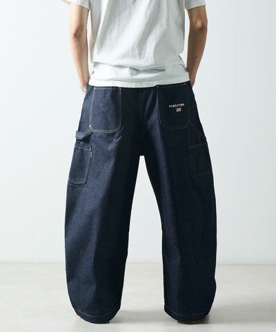 NAUTICA JP / 弧形剪裁 雙膝工裝牛仔長褲