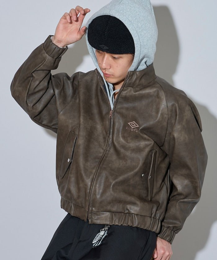 umbro × FREAK'S STORE / 別注仿舊皮革立領外套