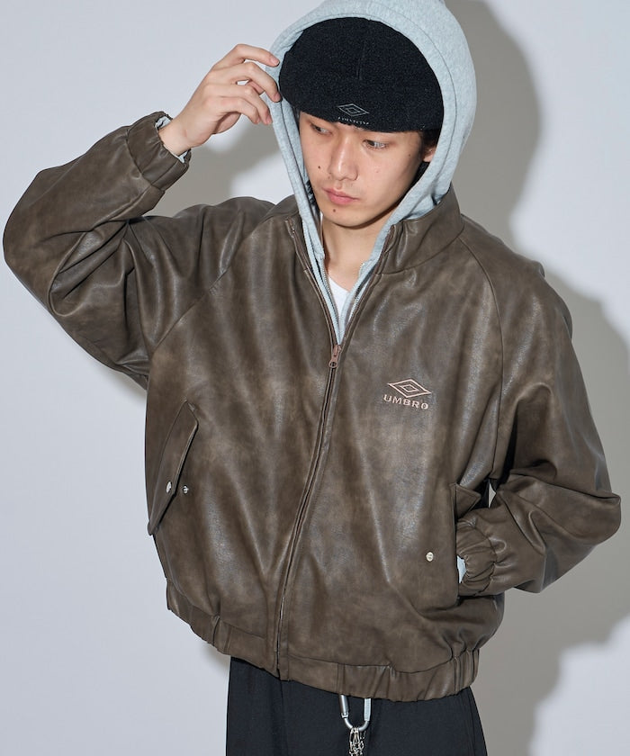 umbro × FREAK'S STORE / 別注仿舊皮革立領外套