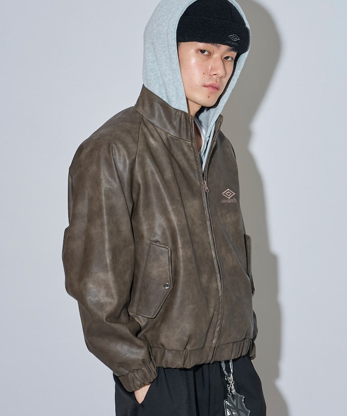 umbro × FREAK'S STORE / 別注仿舊皮革立領外套
