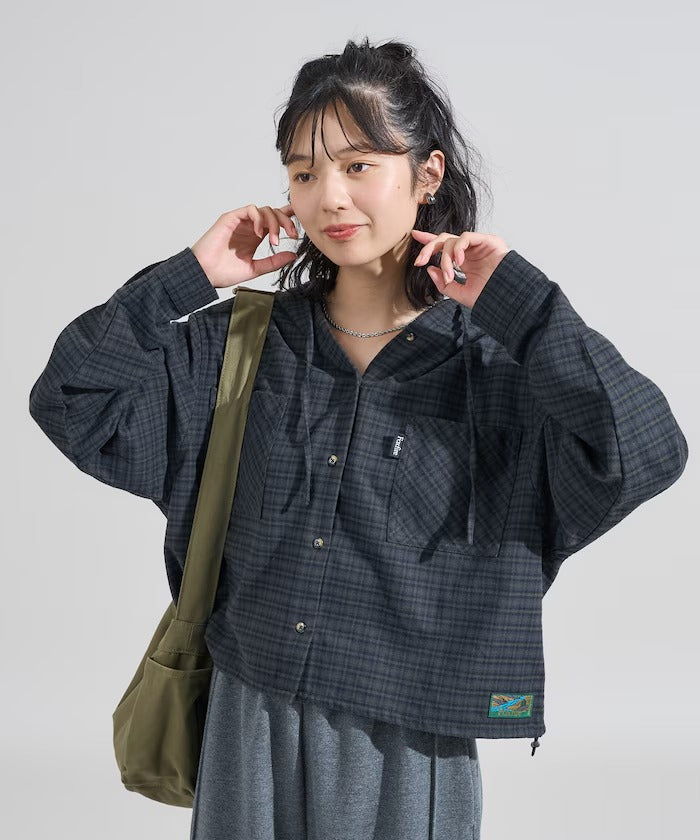 Foxfire × FREAK'S STORE／女裝 連帽格紋法蘭絨襯衫（日本聯名限定）