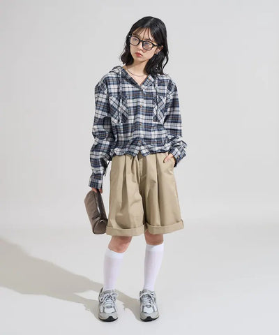 Foxfire × FREAK'S STORE／女裝 連帽格紋法蘭絨襯衫（日本聯名限定）