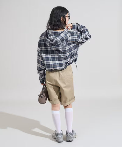 Foxfire × FREAK'S STORE／女裝 連帽格紋法蘭絨襯衫（日本聯名限定）