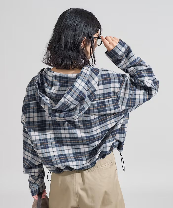 Foxfire × FREAK'S STORE／女裝 連帽格紋法蘭絨襯衫（日本聯名限定）