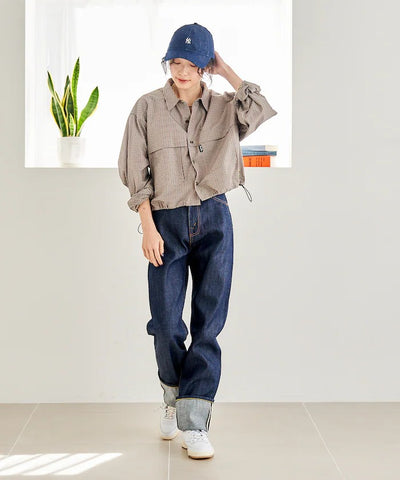 Foxfire × FREAK'S STORE／女裝 格紋口袋長袖襯衫（日本聯名限定）