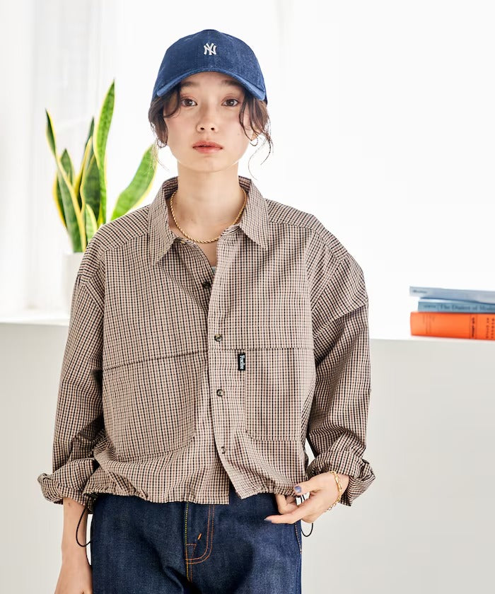 Foxfire × FREAK'S STORE／女裝 格紋口袋長袖襯衫（日本聯名限定）