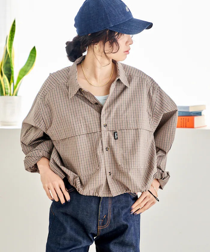 Foxfire × FREAK'S STORE／女裝 格紋口袋長袖襯衫（日本聯名限定）