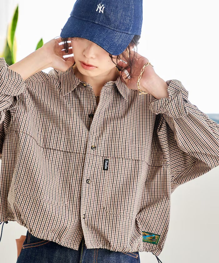 Foxfire × FREAK'S STORE／女裝 格紋口袋長袖襯衫（日本聯名限定）