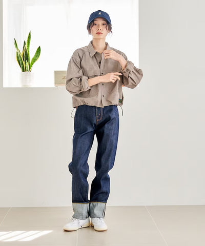 Foxfire × FREAK'S STORE／女裝 格紋口袋長袖襯衫（日本聯名限定）