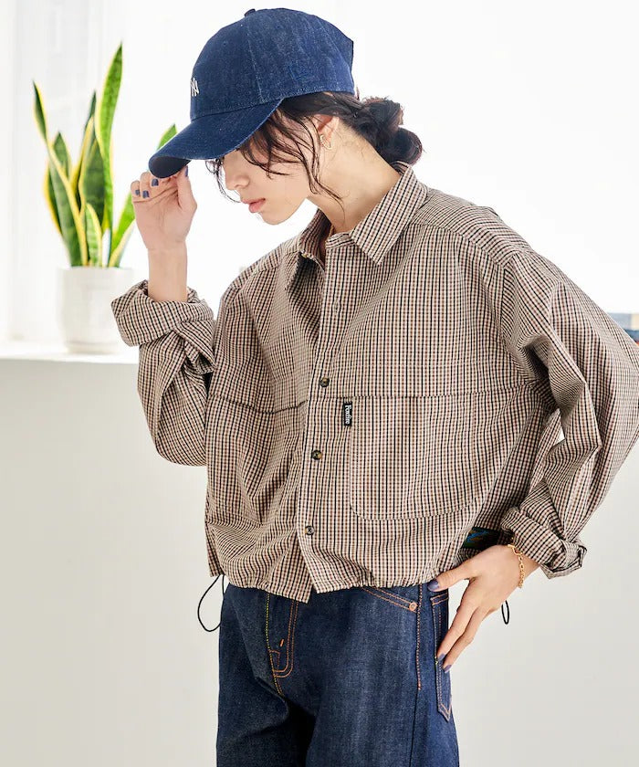 Foxfire × FREAK'S STORE／女裝 格紋口袋長袖襯衫（日本聯名限定）
