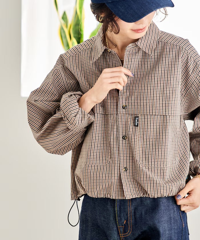 Foxfire × FREAK'S STORE／女裝 格紋口袋長袖襯衫（日本聯名限定）