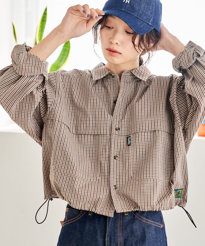 Foxfire × FREAK'S STORE／女裝 格紋口袋長袖襯衫（日本聯名限定）