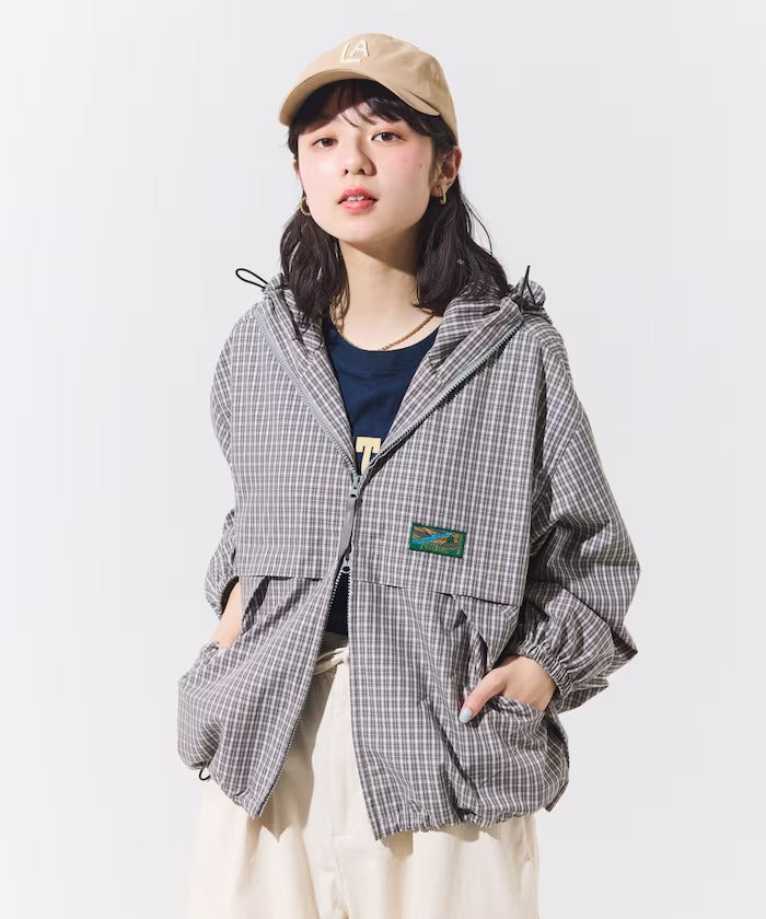 Foxfire × FREAK'S STORE／女裝 格紋連帽拉鍊薄外套（日本聯名限定）