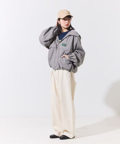 Foxfire × FREAK'S STORE／女裝 格紋連帽拉鍊薄外套（日本聯名限定）