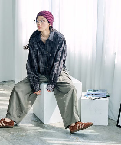 Foxfire × FREAK'S STORE／女裝 格紋口袋長袖襯衫（日本聯名限定）