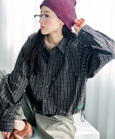 Foxfire × FREAK'S STORE／女裝 格紋口袋長袖襯衫（日本聯名限定）
