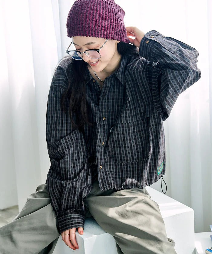 Foxfire × FREAK'S STORE／女裝 格紋口袋長袖襯衫（日本聯名限定）