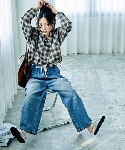 Foxfire × FREAK'S STORE／女裝 連帽格紋法蘭絨襯衫（日本聯名限定）