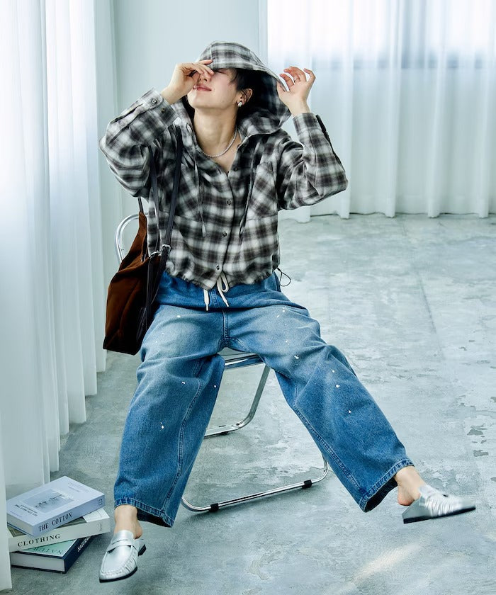 Foxfire × FREAK'S STORE／女裝 連帽格紋法蘭絨襯衫（日本聯名限定）