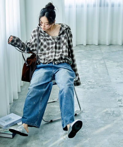 Foxfire × FREAK'S STORE／女裝 連帽格紋法蘭絨襯衫（日本聯名限定）