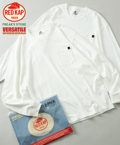 RED KAP × FREAK’S STORE / 別注圓領長袖口袋長袖T恤（兩件組）
