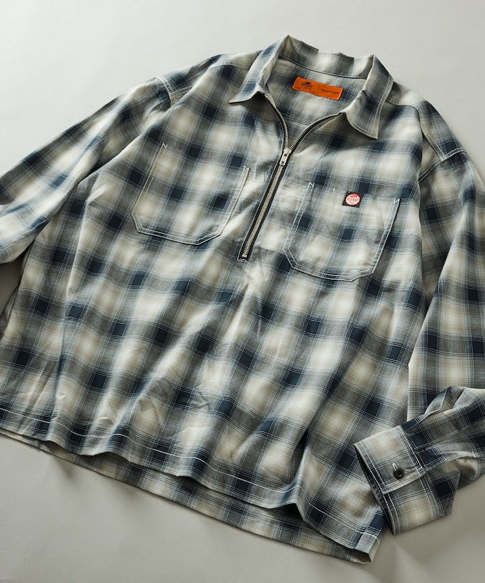 RED KAP × FREAK'S STORE / 別注雙口袋半拉鍊套頭長袖襯衫