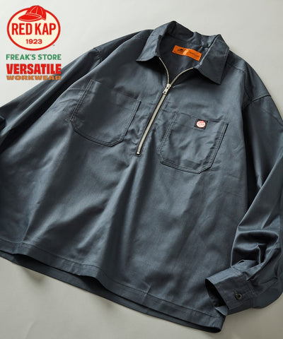 RED KAP × FREAK'S STORE / 別注雙口袋半拉鍊套頭長袖襯衫