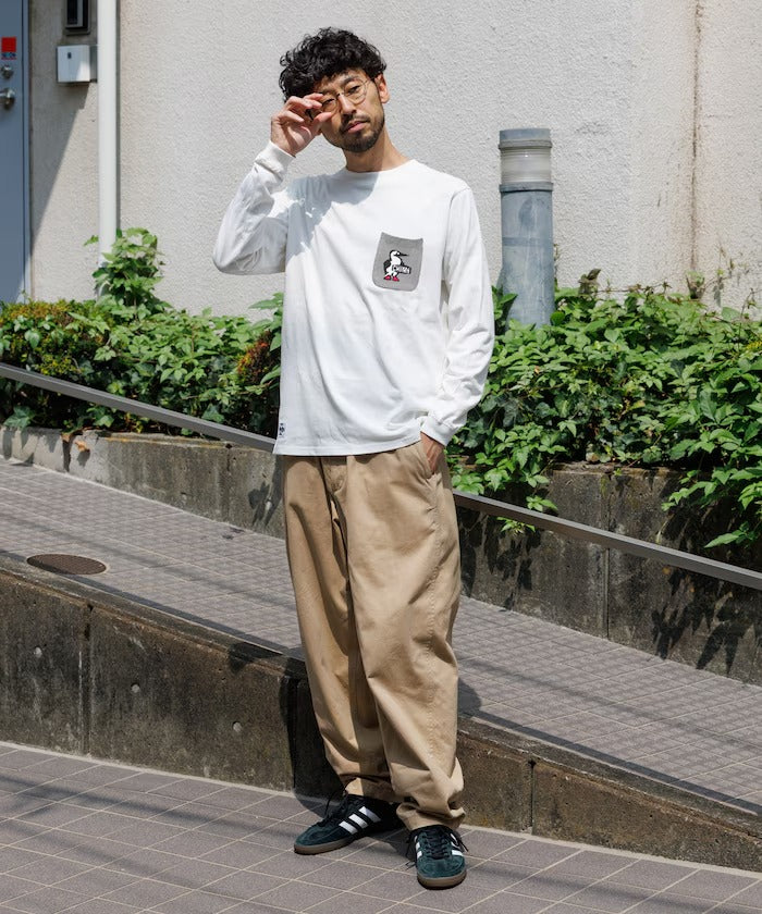 CHUMS × FREAK'S STORE／針織拼接口袋長袖T恤（日本聯名限定）