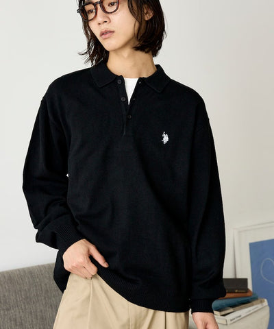 U.S. POLO ASSN. × PUBLUX / 刺繡Polo領針織衫（日本聯名限定）