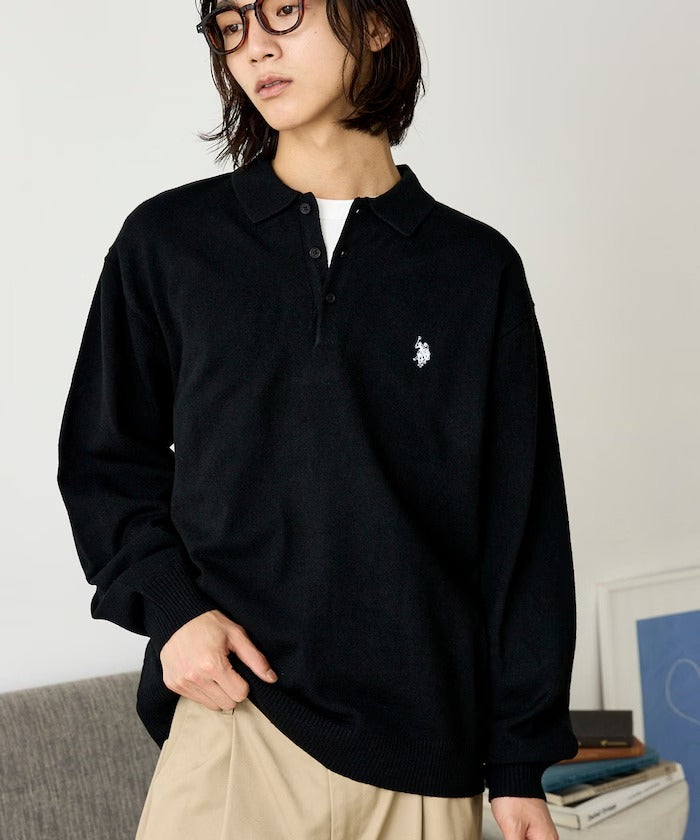 U.S. POLO ASSN. × PUBLUX / 刺繡Polo領針織衫（日本聯名限定）